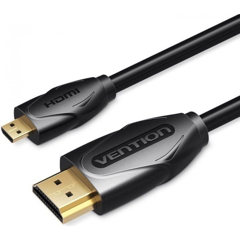 Cabo HDMI Vention Vaa-d03-b150 / Cabo HDMI Macho - Micro HDMI Macho / 1,5 M / Preto