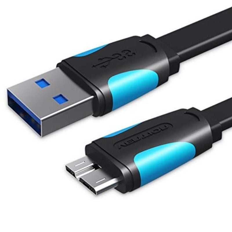 Cabo USB 3.0 Vention Vas-a12-b025 / Microusb Macho - USB Macho / 10W / 5gbps / 25cm / Azul e Preto