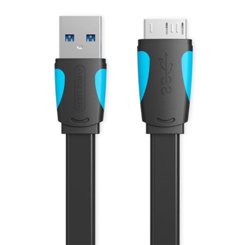 Cabo USB 3.0 Vention Vas-a12-b025 / Microusb Macho - USB Macho / 10W / 5gbps / 25cm / Azul e Preto