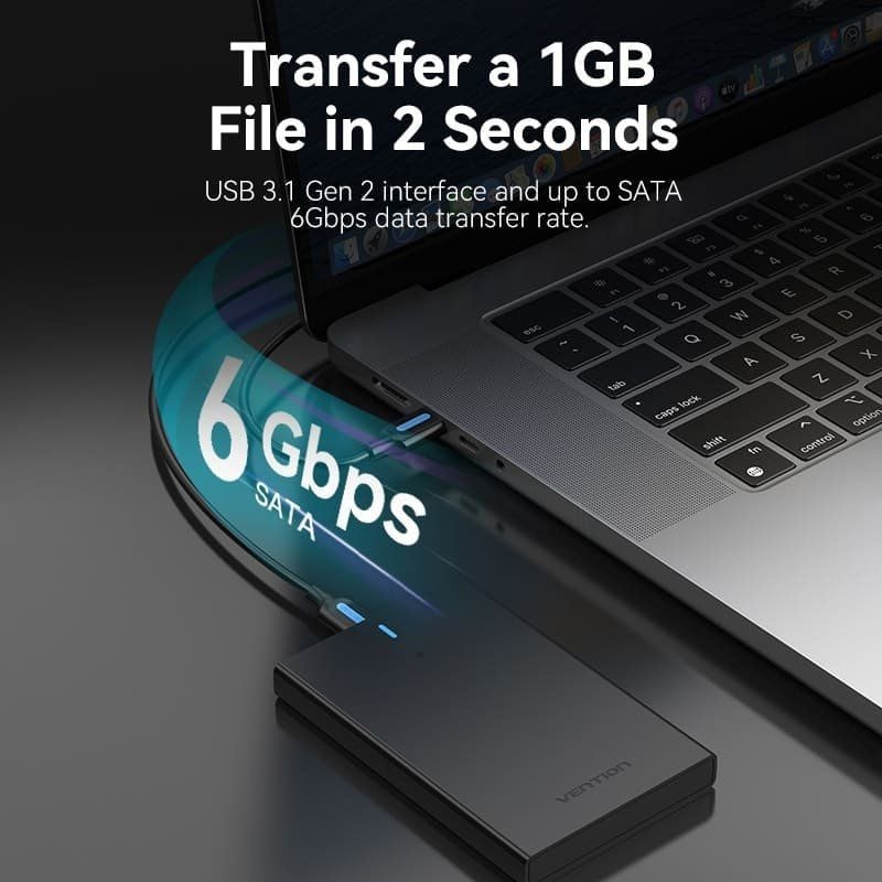 Caixa para Disco Rígido Externo de 2,5" Vention KPBB0 / USB 3.1 / sem Parafusos