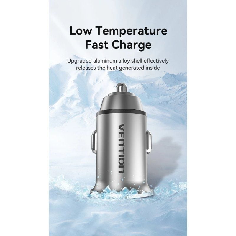 Carregador para Automóvel Vention FFAH0 / 2xusb / 18W