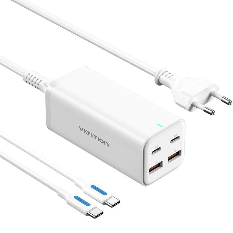 Carregador de Parede Vention Fbswg-eu / 2xusb Type-c + Cabo USB Type-c / 2xusb / 100W