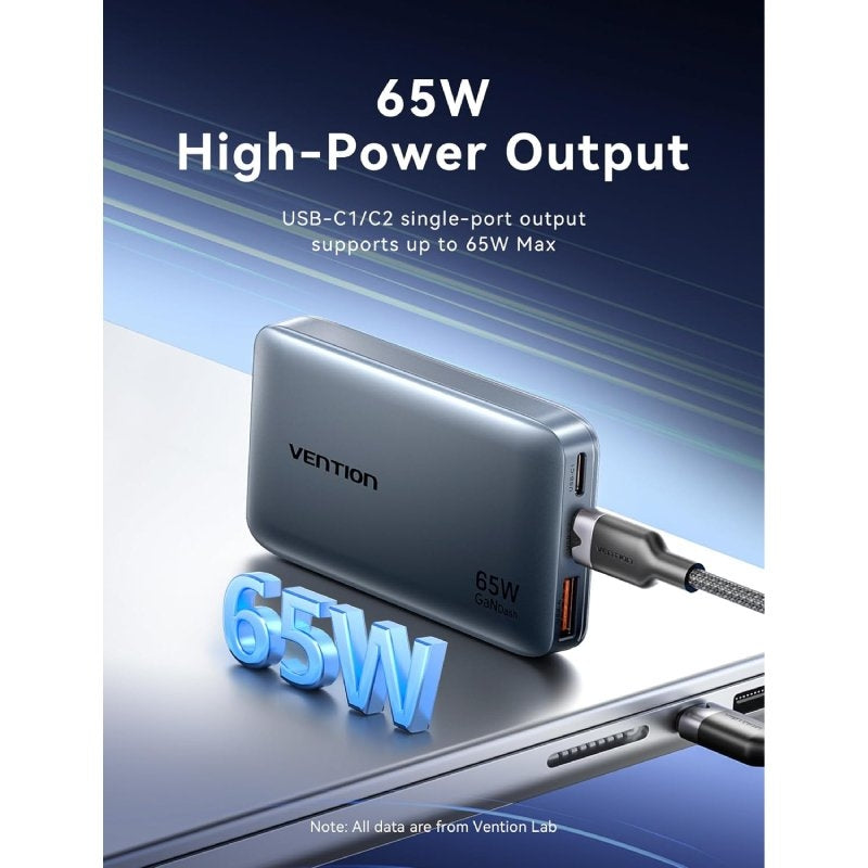 Carregador de Parede Universal de Viagem Gan Vention FCBH0 / 2xusb Type-c / 1x USB / 65W