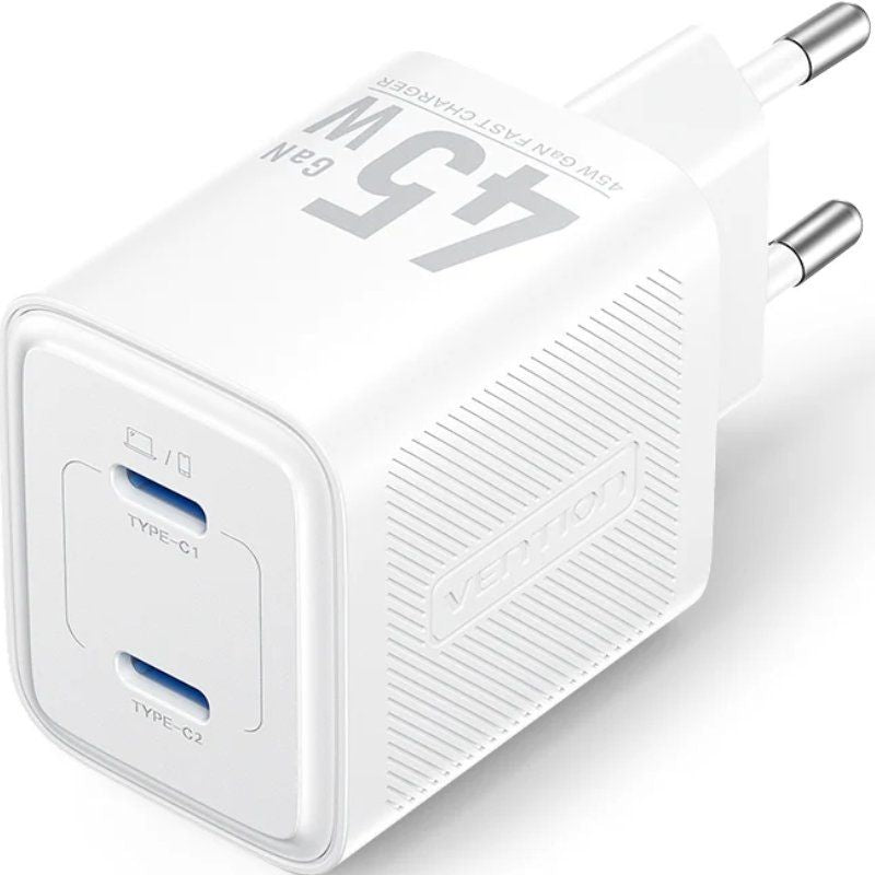 Carregador de Parede Gan Vention Fefw0-eu / 2xusb Type-c / 45W