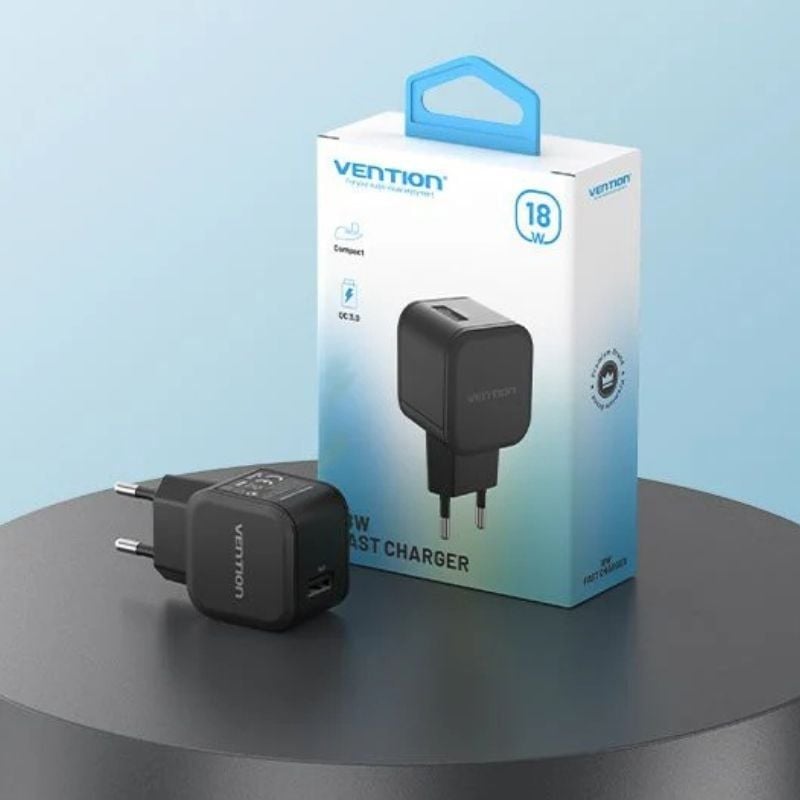 Carregador de Parede Gan Vention Fekw0-eu / 1xusb / 18W