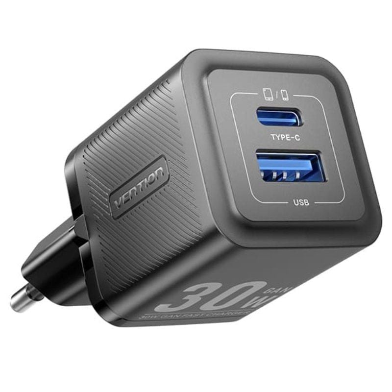 Carregador de Parede Gan Vention Feqb0-eu / 1xusb Type-c / 1xusb / 30W