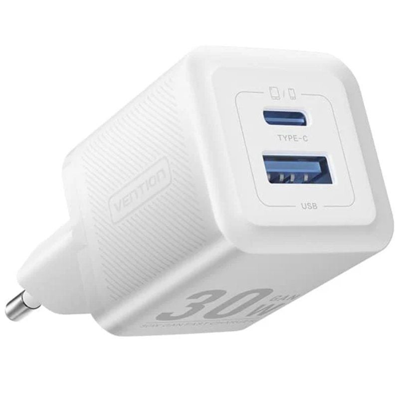 Carregador de Parede Gan Vention Feqw0-eu / 1xusb Type-c / 1xusb / 30W