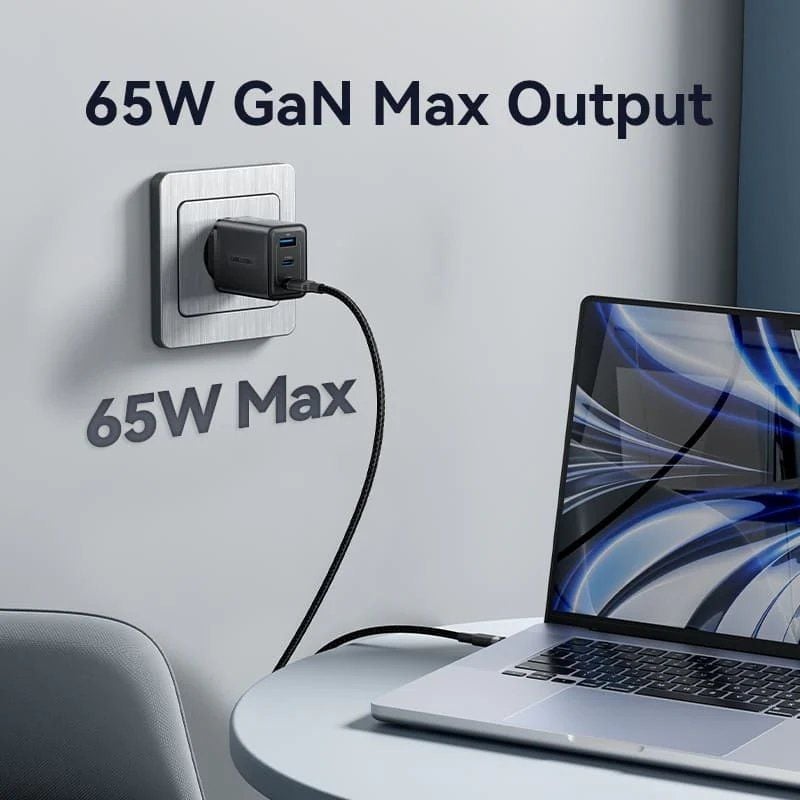 Carregador de Parede Gan Vention Ferw0-eu / 2xusb Type-c / 1xusb / 65W
