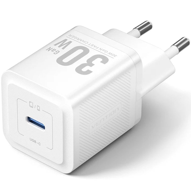 Carregador de Parede Gan Vention Fezw0-eu / 1xusb Type-c / 30W