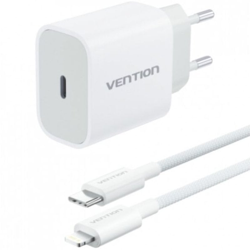 Carregador de Parede Vention G17w0-eu / 1xusb Type-c + Cabo Lightning / 20W