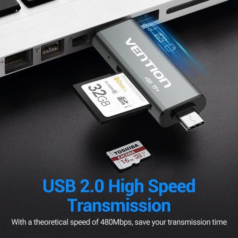 Leitor de Cartões Externo Vention CCJH0 / USB 2.0