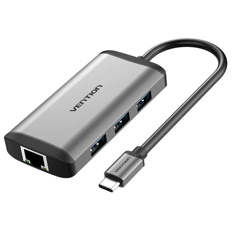 Base de Ligação USB Tipo C Vention CNCHB / 1xhdmi 4K / 3xusb / 1xusb Tipo C PD / 1xrj45 / Cinzento