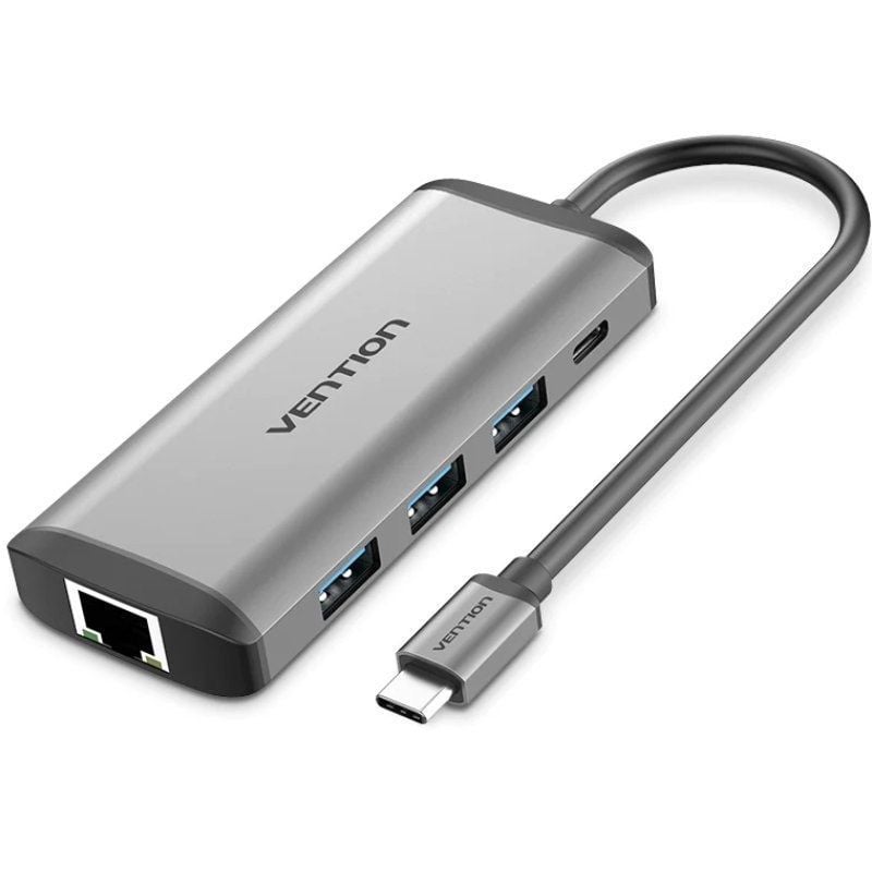 Base de Ligação USB Type-c Vention CNDHB / 1xhdmi 4K / 3xusb / 1xusb Type-c PD / 1xrj45 / 1xleitor…