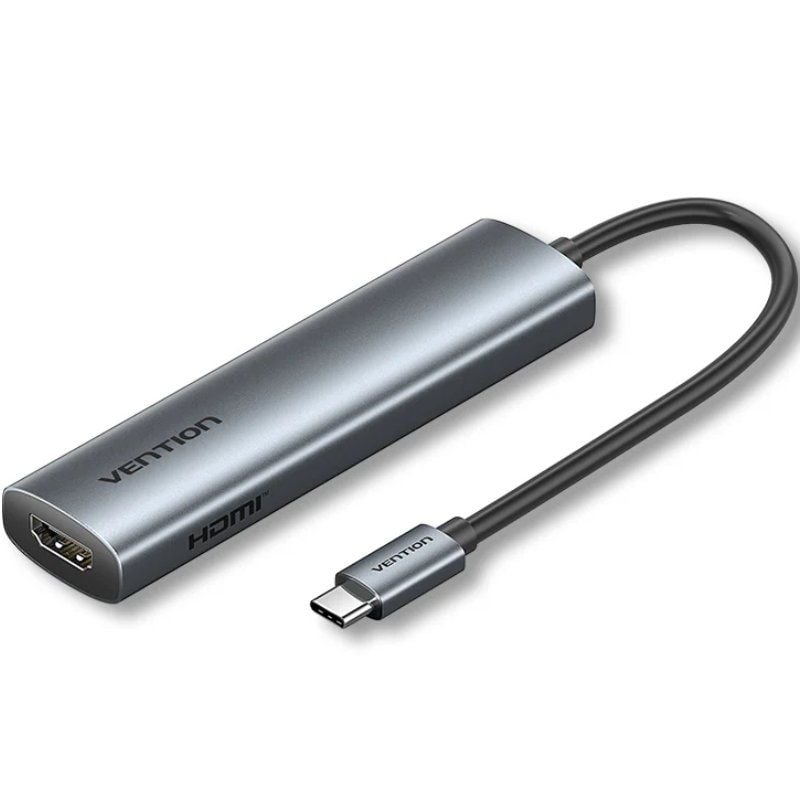 Base de Ligação USB Tipo C Vention TGLHB / 1xusb Tipo C / 2xusb / 1xhdmi 4K / 1xusb Tipo C PD / Cin…