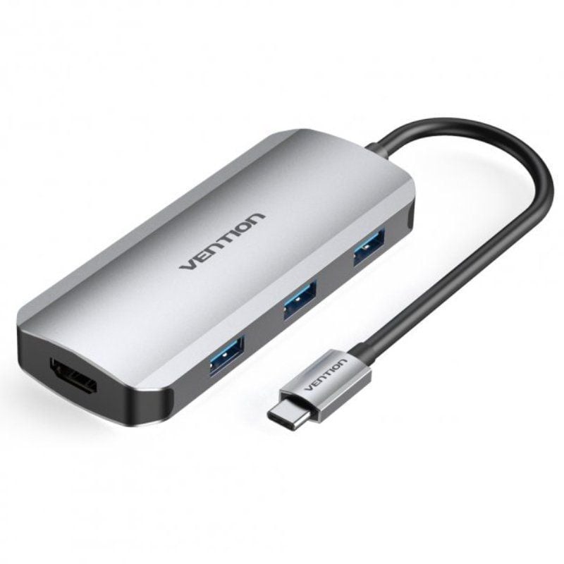Base de Ligação USB Tipo C Vention TOFHB / 1xhdmi / 3xusb / 1xusb Tipo C / 1xusb Tipo C PD