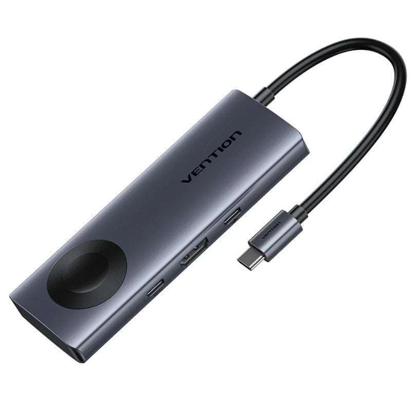 Estação de Ancoragem USB Tipo C com Carregamento sem Fios Vention TPMHB / 1xhdmi 4K / 2xusb / 1xusb…