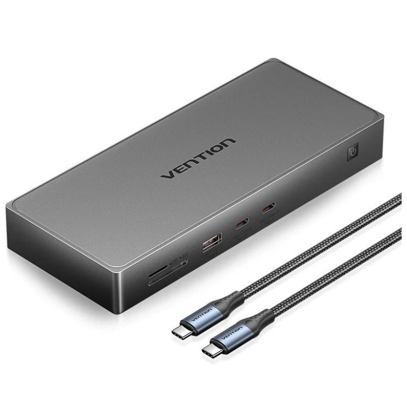 Base de Ligação USB Tipo C Vention TPWH0 / 2xhdmi 4K / 1xdisplayport / 3xusb / 2xusb Tipo C / 1xusb…