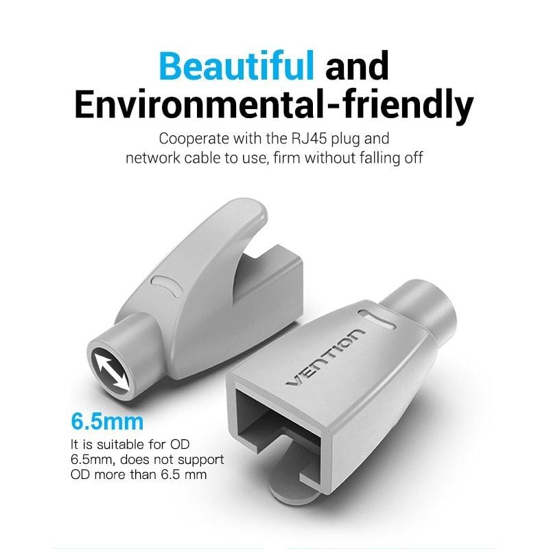 Capa Protetora RJ45 Vention Iodh0-50 / 50 Pcs / Cinzento