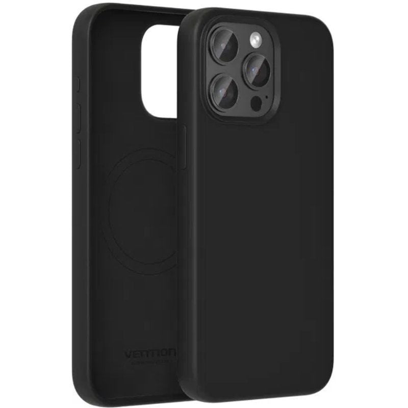 Capa de Silicone com Fecho Magsafe Kueb0-40 / Compatível com Iphone 14 Pro Max / Preto