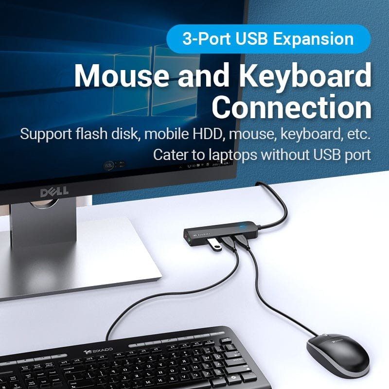 Hub USB 3.0 com Placa de Som Vention CHIBB / 3xusb / 1xmicrousb PD