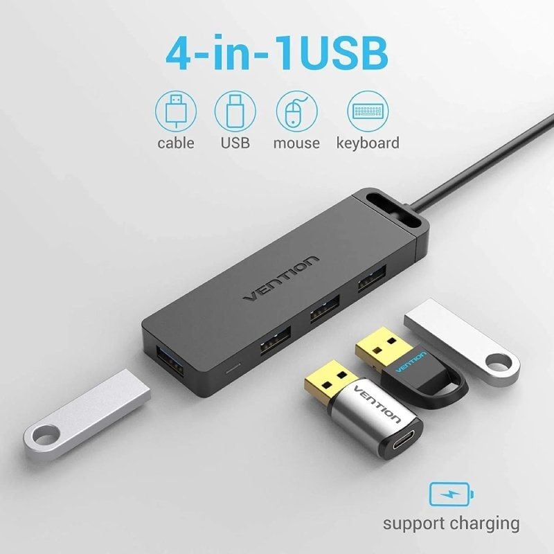 Hub USB 3.0 Vention CHLBB / 4xusb / 1xmicrousb PD