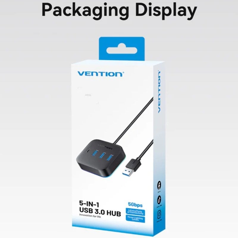 Hub USB 3.0 Vention CHZBC / 3xusb / 1xusb Type-c / 1xusb Type-c PD