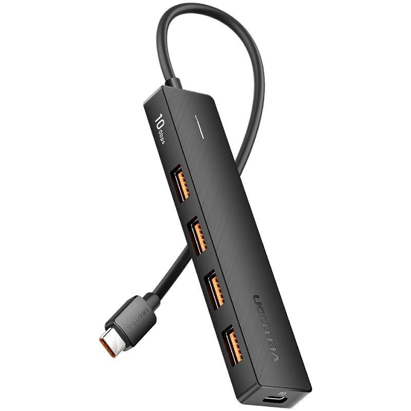 Hub USB Tipo C 3.2 Vention CKCBB / 4xusb / 1xusb Tipo C PD