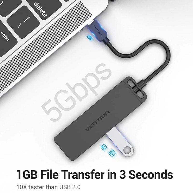 Vention TGKBB Hub USB Tipo C Vention TGKBB / 4xusb / 1xmicrousb PD / 15cm