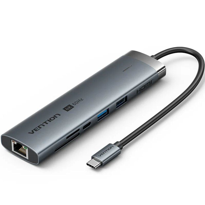 Hub USB Tipo C 3.2 Vention TGVHB / 2xusb / 1xusb Tipo C PD / 1xusb Tipo C / 1xrj45 / 1xleitor de Ca…