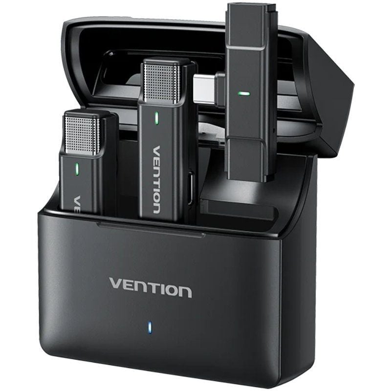 Microfone sem Fios com Clip Vention NCAB0 / USB Type-c / Inclui Recetor / 2 Pcs.