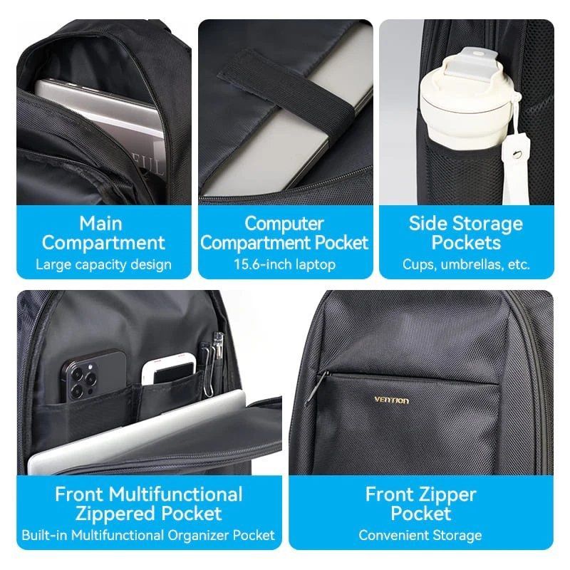 Mochila para Portátil Vention KRMB0 Até 15,6" / 20L / Preto