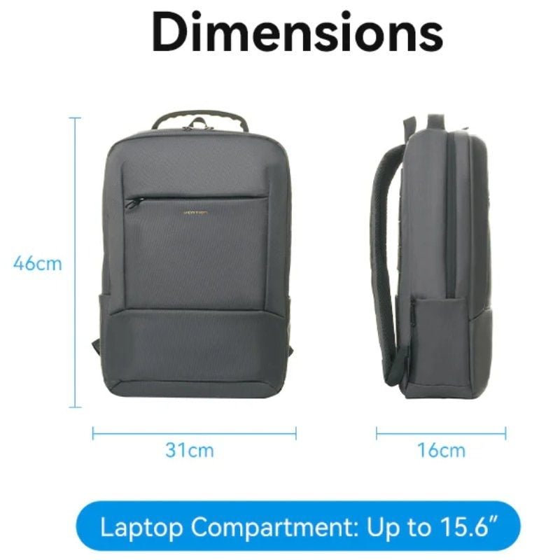 Mochila para Portátil Vention KRNB0 para Computadores Portáteis Até 15,6" / 23L / Cinzento Escuro