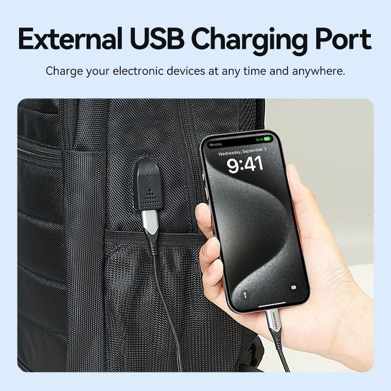 Mochila Vention KRKB0 para Computadores Portáteis Até 17" / À Prova de Água / Porta USB / Antirroub…