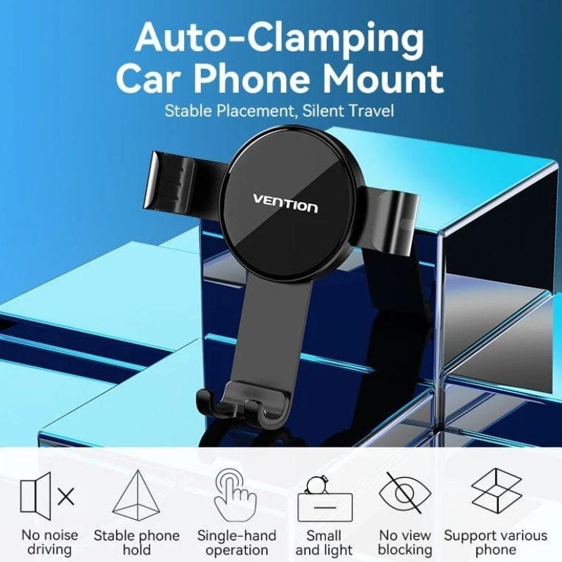 Suporte para Smartphone para Automóvel Vention KCGB0 / Preto