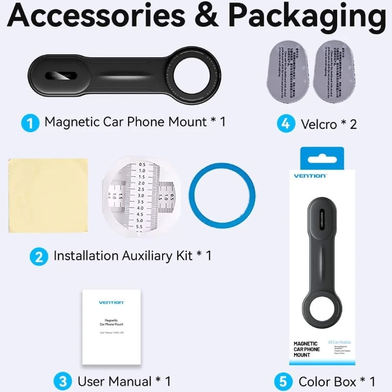 Suporte para Smartphone para Automóvel Vention KSIB0 / Preto