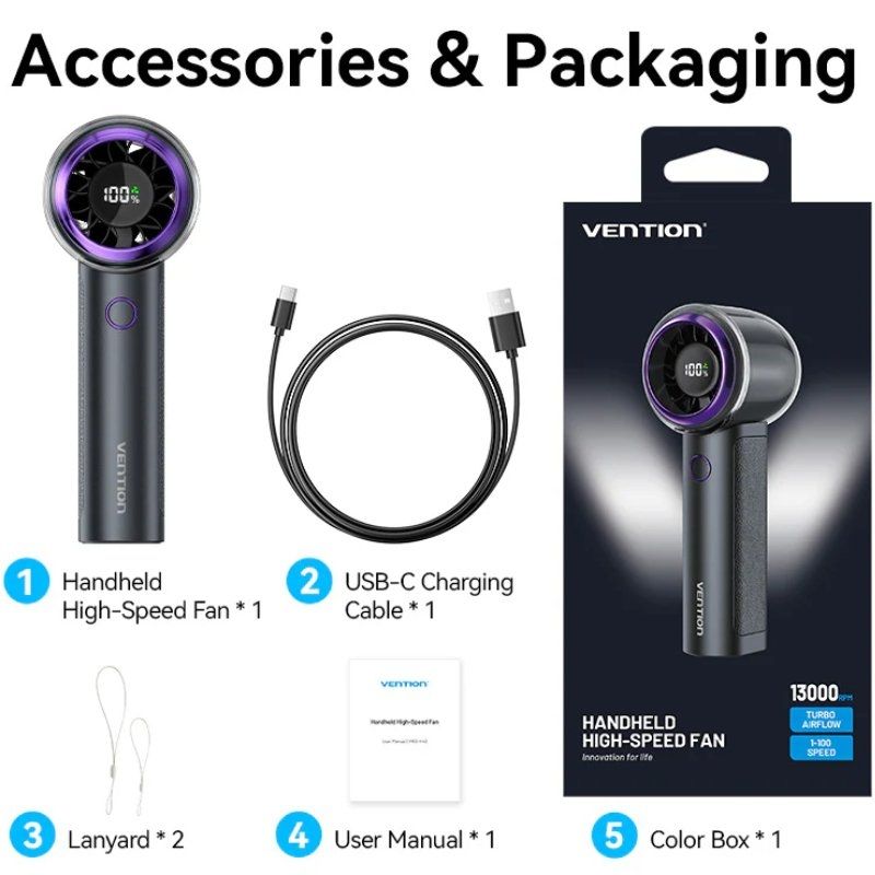 Vention PBAN0 Ventilador de Mão / 4 Velocidades