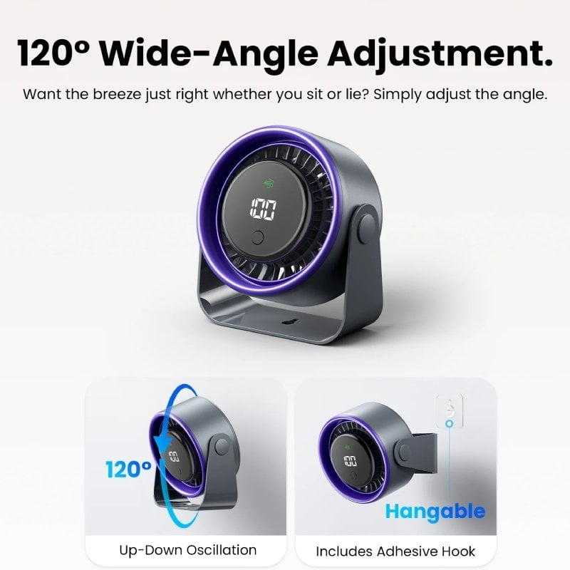 Ventilador de Mesa Vention PBJH0 / 10 W / 7 Pás / 3 Velocidades