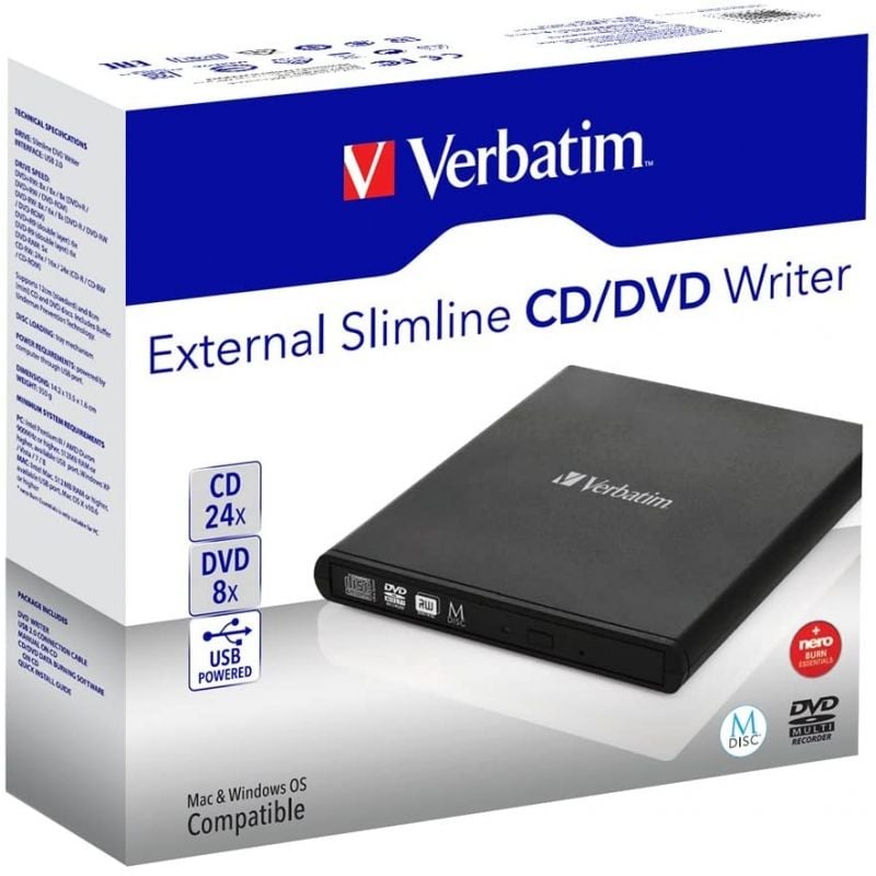 Gravador Externo de CD / DVD Verbatim 53504