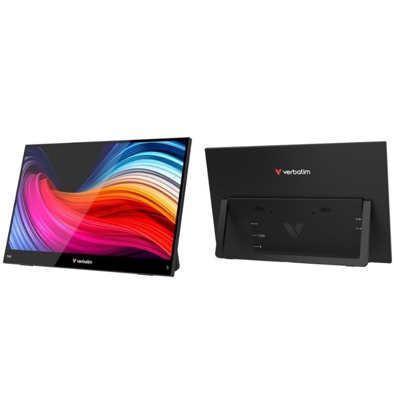 Monitor Tátil Portátil Verbatim Touch Light 14" / Full HD / Multimédia / Preto