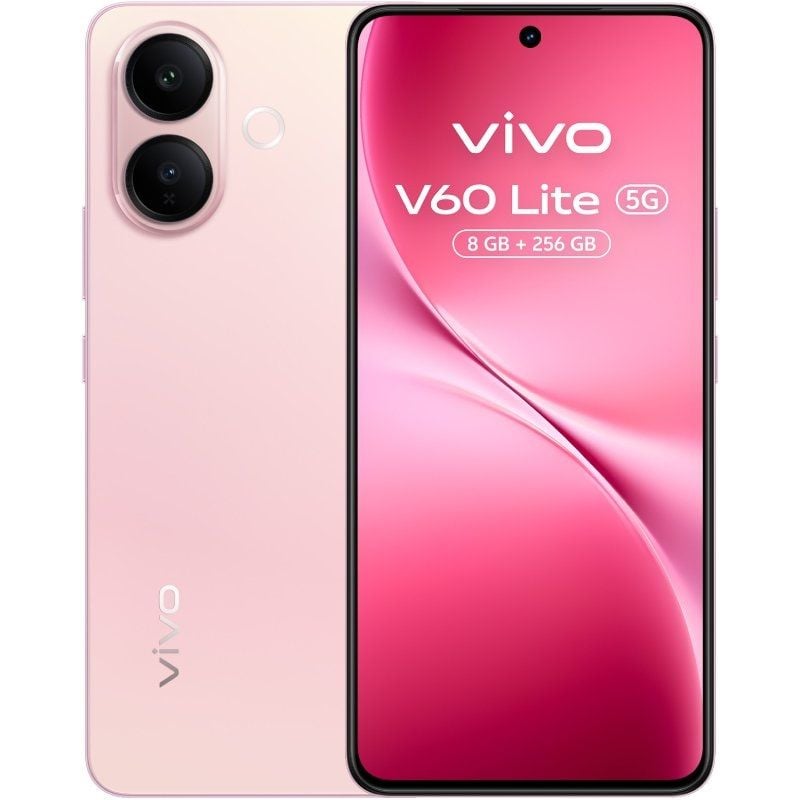 Smartphone Vivo V60 Lite 8GB / 256GB / 6.77" / 5G / Rosa / Inclui Carregador de 90W e Auscultadores