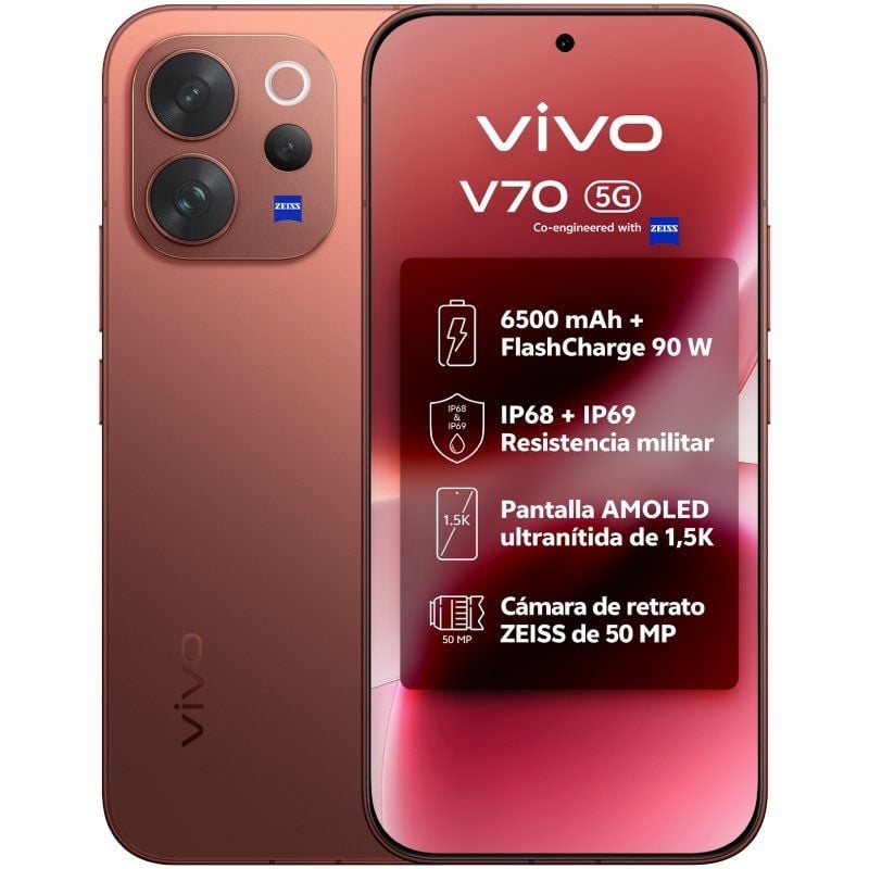Smartphone Vivo V70 8 GB / 512 GB / 6,59" / 5G / Castanho