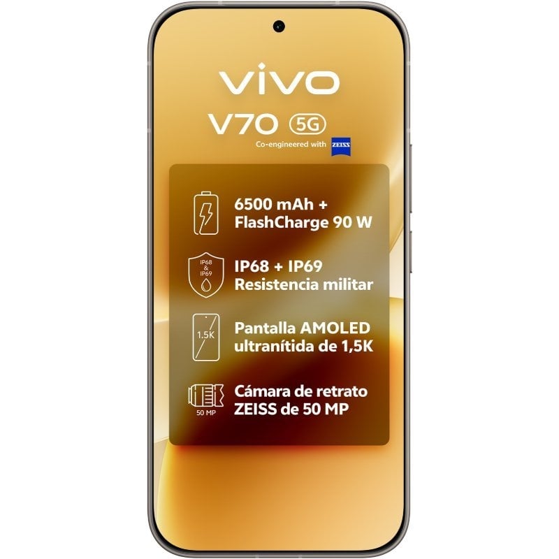 Smartphone Vivo V70 8 GB / 512 GB / 6,59" / 5G / Cinza