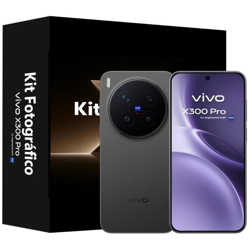 Smartphone Vivo X300 Pro 16 GB / 512 GB / 6,78" / 5G / Preto + Kit Fotográfico Vivo X300 Pro