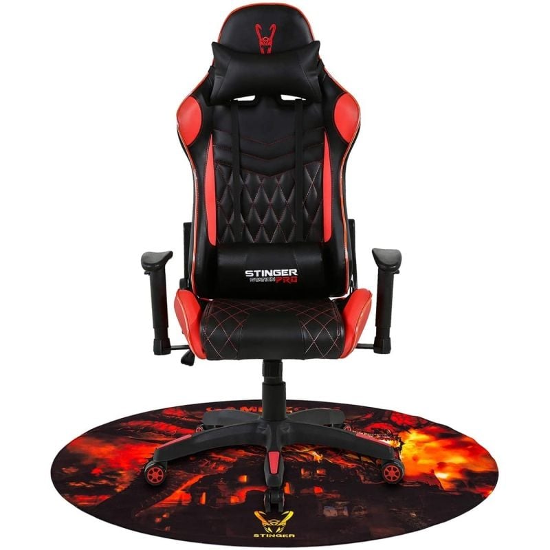 Tapete para Jogos Woxter Stinger Floorpad / Vermelho