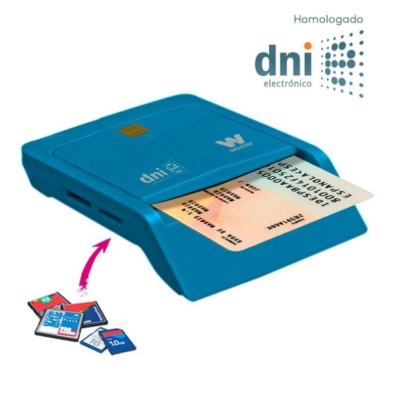 Leitor Combinado de Cartões e BI Woxter Pe26-146 / Azul / USB 2.0 / Azul