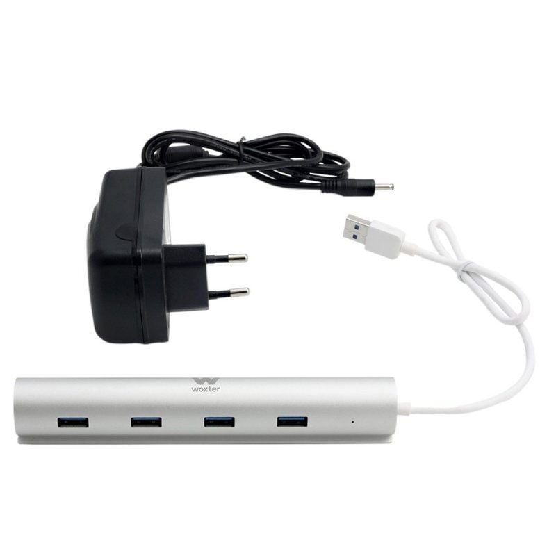 Hub USB 3.0 com Fonte de Alimentação Externa Woxter HUB 73 Pe26-142 / 7xusb / Cinzento
