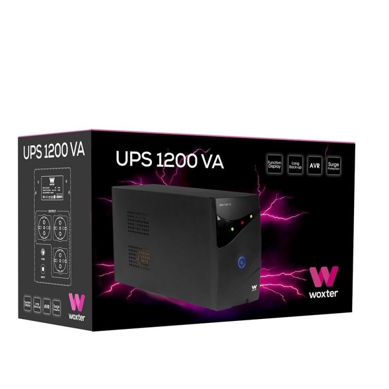 UPS Woxter Line Interactive UPS 1200 VA / 1200va-720w / 3 Tomadas / Formato Torre
