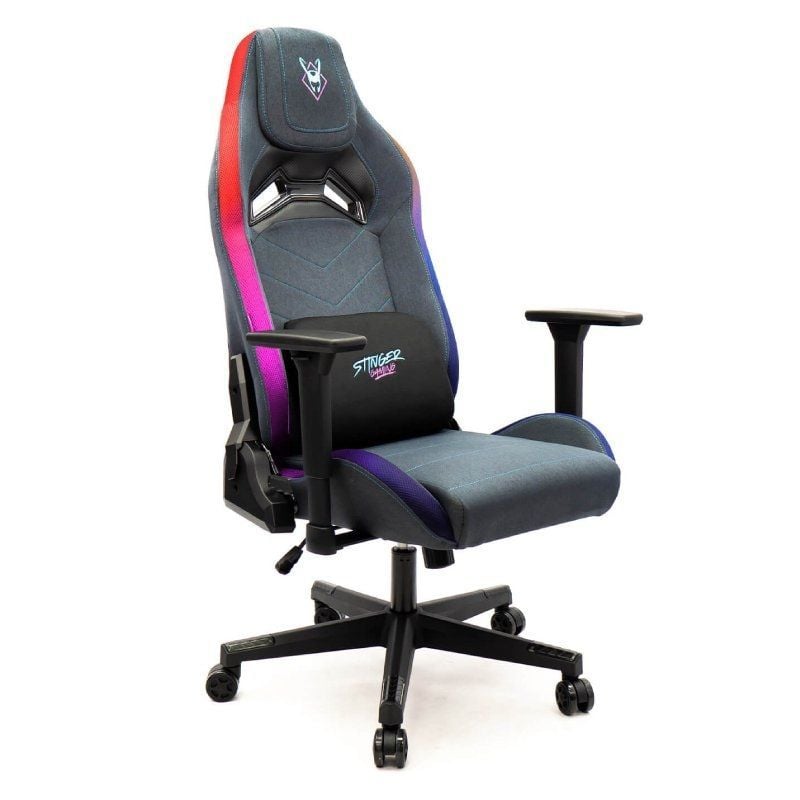 Cadeira para Jogos Woxter Stinger Station Elite / Luzes LED / Azul e Cor-de-rosa