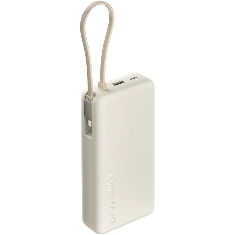 Powerbank Xiaomi de 20 000 Mah com Cabo Integrado de 67 W / 67 W / Bege / Inclui Cabo USB Tipo C