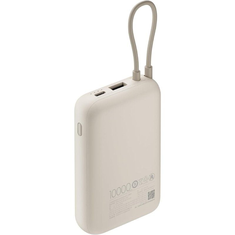 Powerbank 10000mah Xiaomi Power Bank Cabo Integrado / 22,5w / Bege